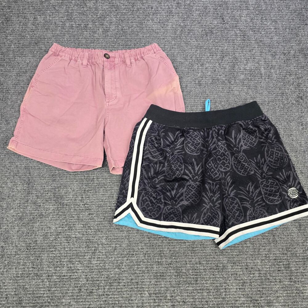 Chubbies Mens Medium Shorts Lot 2 Pink Casual Black Pineapple Layups Basketball